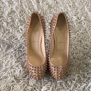Christian Louboutin spiked peep toe pump